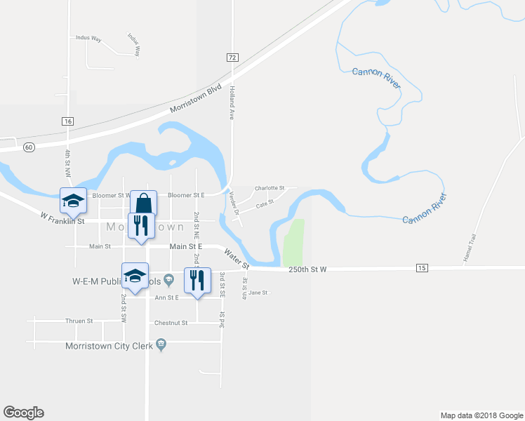 map of restaurants, bars, coffee shops, grocery stores, and more near 69 Jacks Road in Morristown