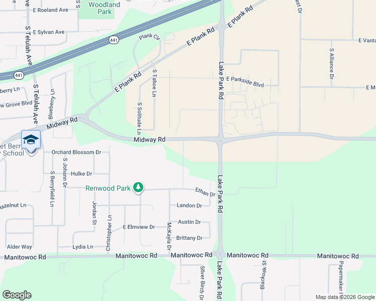 map of restaurants, bars, coffee shops, grocery stores, and more near W6548 Ethan Drive in Appleton