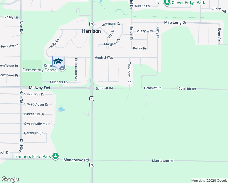 map of restaurants, bars, coffee shops, grocery stores, and more near W5621 Jones Way in Appleton