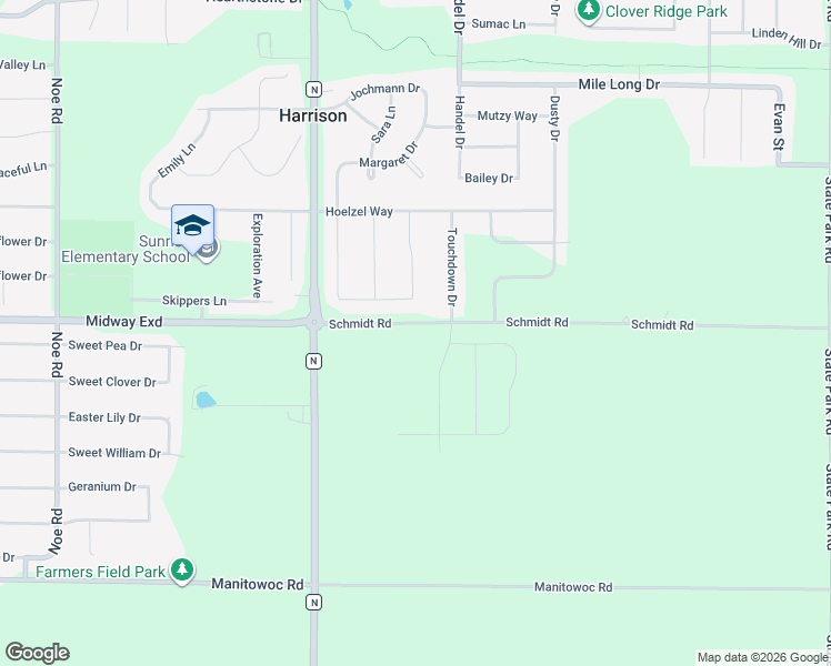 map of restaurants, bars, coffee shops, grocery stores, and more near W5621 Jones Way in Appleton