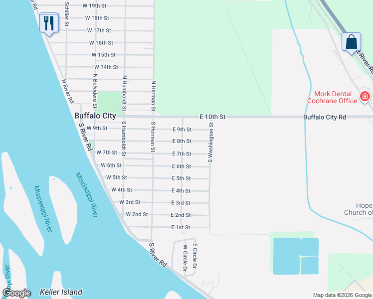 map of restaurants, bars, coffee shops, grocery stores, and more near 156 East 8th Street in Buffalo City