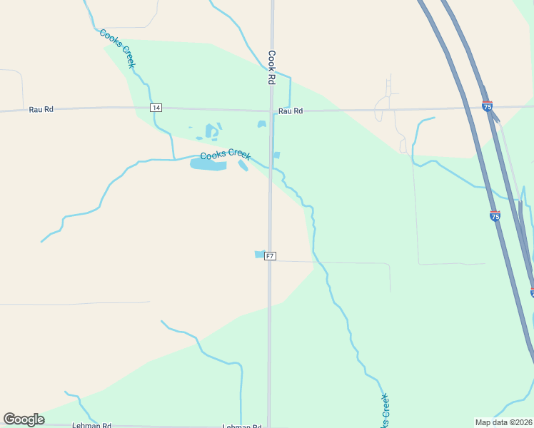 map of restaurants, bars, coffee shops, grocery stores, and more near 3596-3754 Cook Road in West Branch