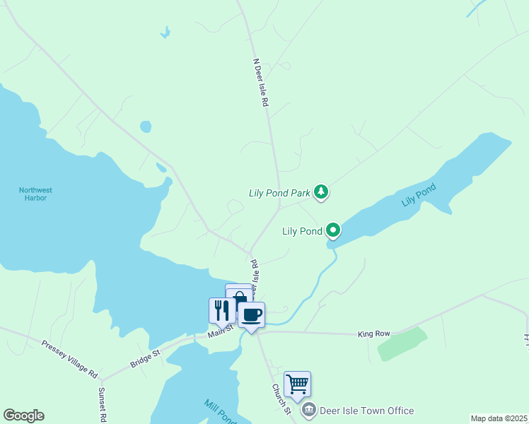 map of restaurants, bars, coffee shops, grocery stores, and more near 70 North Deer Isle Road in Deer Isle