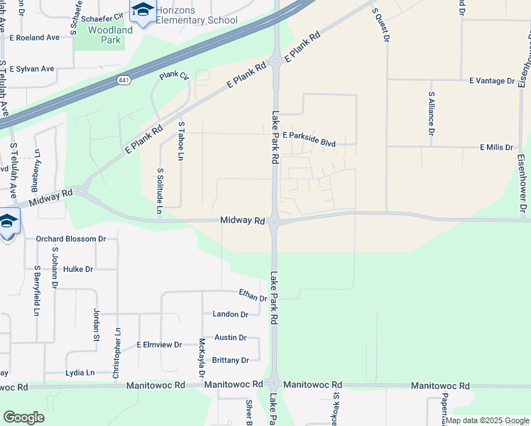 map of restaurants, bars, coffee shops, grocery stores, and more near N9303 County Road N in Appleton