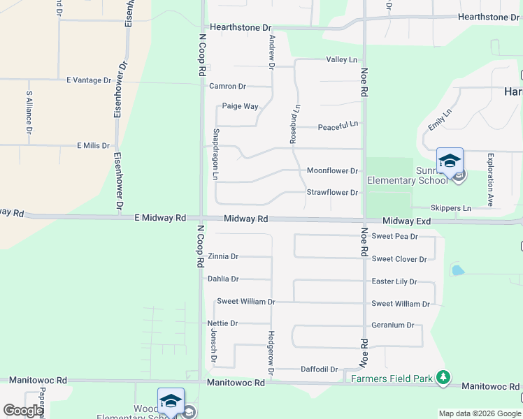 map of restaurants, bars, coffee shops, grocery stores, and more near W6027 Strawflower Drive in Appleton