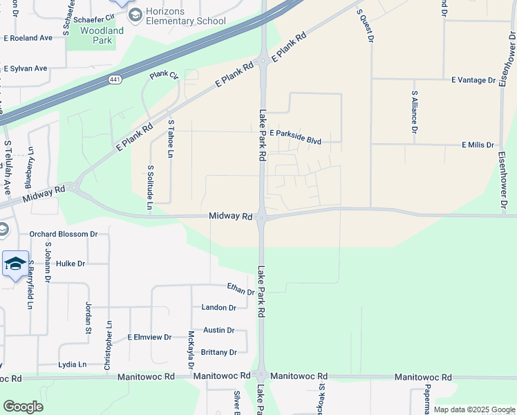 map of restaurants, bars, coffee shops, grocery stores, and more near N9303 County Road N in Appleton