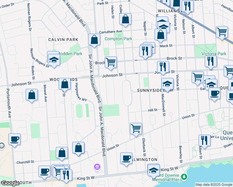 map of restaurants, bars, coffee shops, grocery stores, and more near 31 Gibson Avenue in Kingston