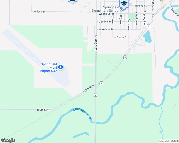 map of restaurants, bars, coffee shops, grocery stores, and more near 18375 County Road 4 in Springfield