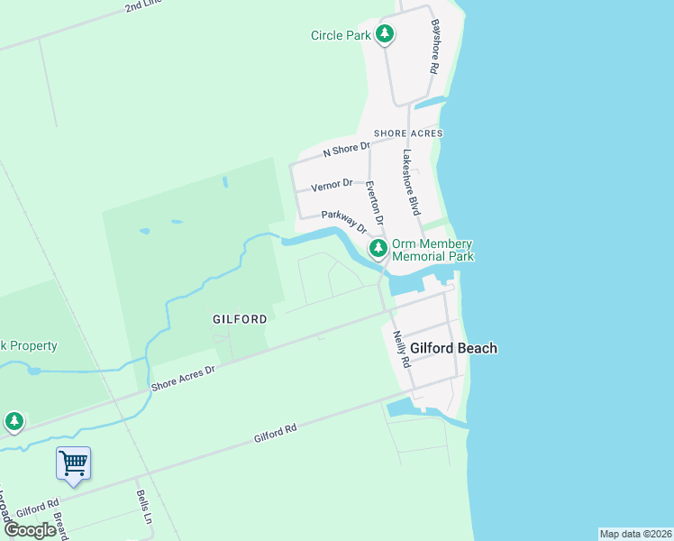map of restaurants, bars, coffee shops, grocery stores, and more near 37 Birchlea Drive in Innisfil