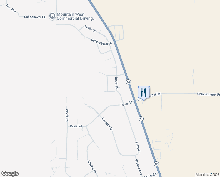 map of restaurants, bars, coffee shops, grocery stores, and more near 2600-2698 Rapid St in Gillette