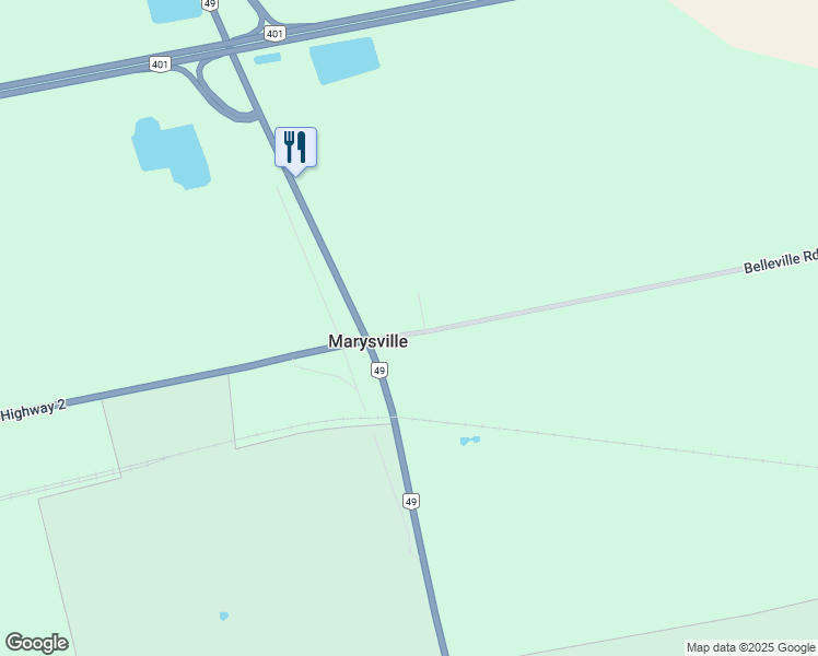map of restaurants, bars, coffee shops, grocery stores, and more near 27 Belleville Road in Deseronto