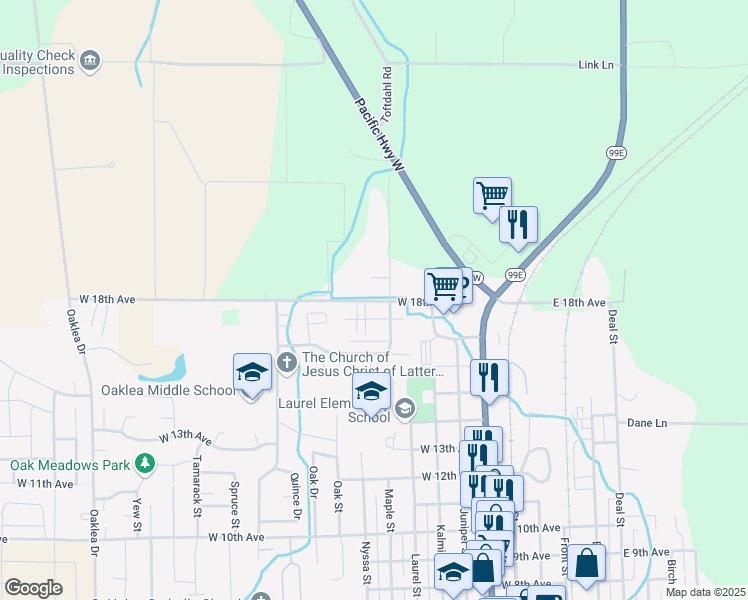 map of restaurants, bars, coffee shops, grocery stores, and more near 29009 West 18th Avenue in Junction City