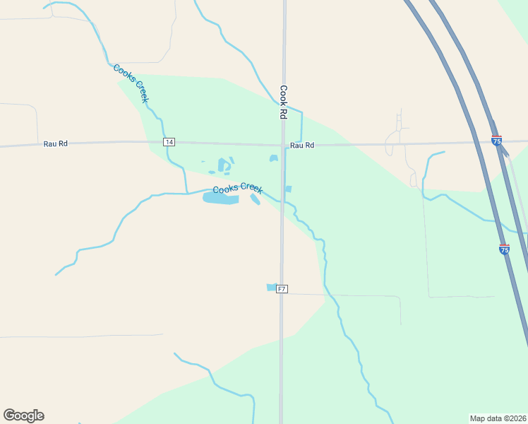 map of restaurants, bars, coffee shops, grocery stores, and more near 3596 Cook Road in West Branch