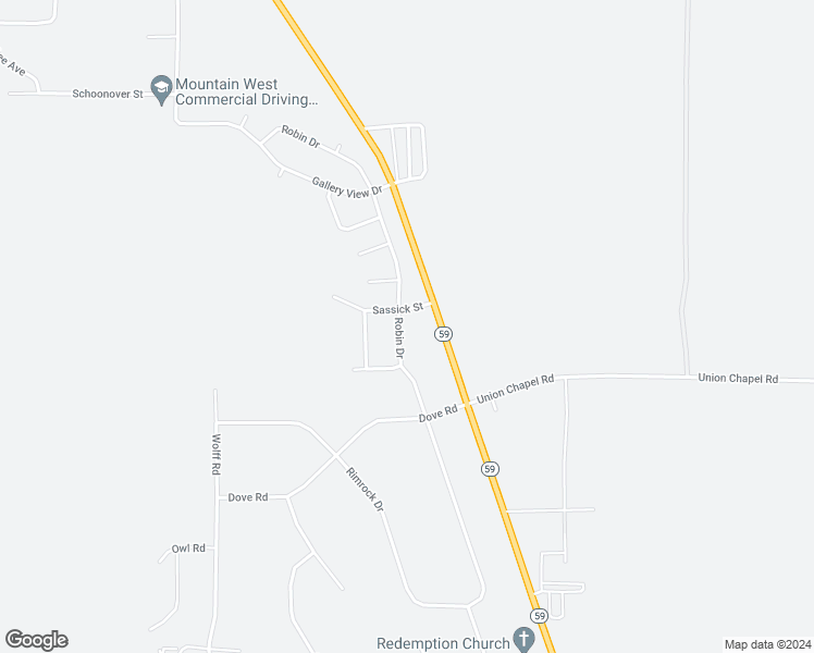 map of restaurants, bars, coffee shops, grocery stores, and more near 7011 Robin Drive in Gillette