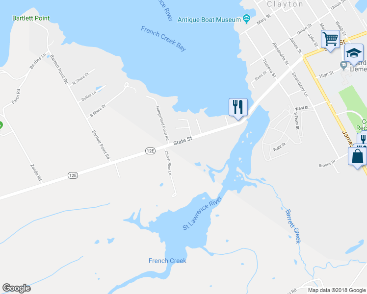 map of restaurants, bars, coffee shops, grocery stores, and more near 1107 State Street in Clayton