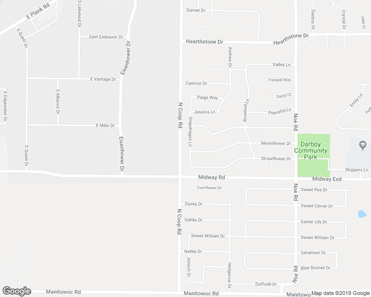 map of restaurants, bars, coffee shops, grocery stores, and more near N9349 Snapdragon Lane in Appleton