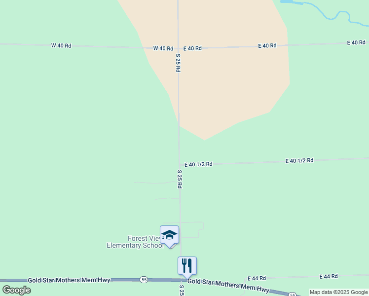 map of restaurants, bars, coffee shops, grocery stores, and more near 7001-7499 South 25 Road in Wexford