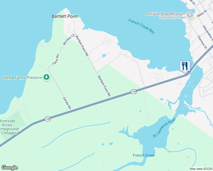 map of restaurants, bars, coffee shops, grocery stores, and more near 38856 Bartlett Point Rd in Clayton