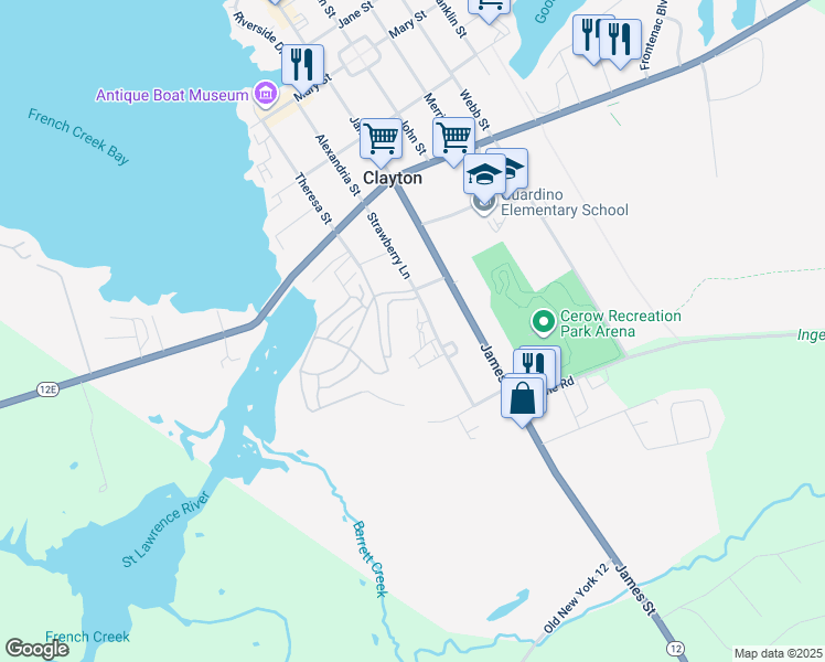 map of restaurants, bars, coffee shops, grocery stores, and more near 912 Strawberry Lane in Clayton