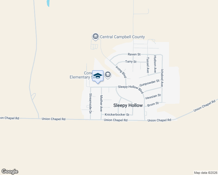 map of restaurants, bars, coffee shops, grocery stores, and more near 6809 Andre Court in Gillette