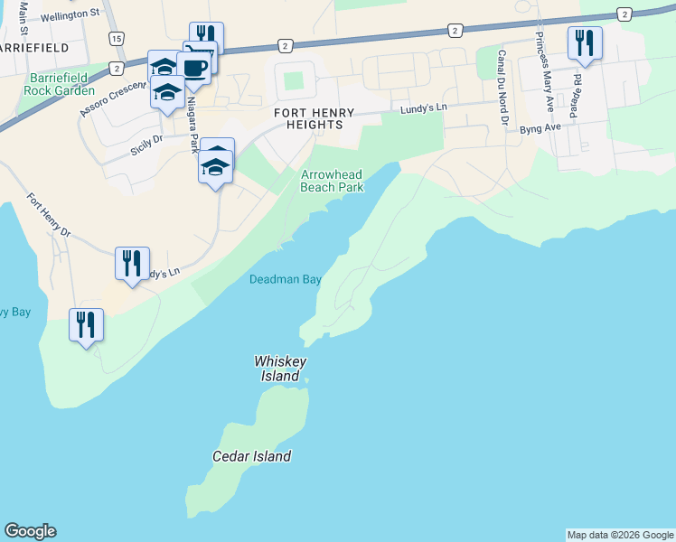 map of restaurants, bars, coffee shops, grocery stores, and more near 10 Warbler Lane in Kingston