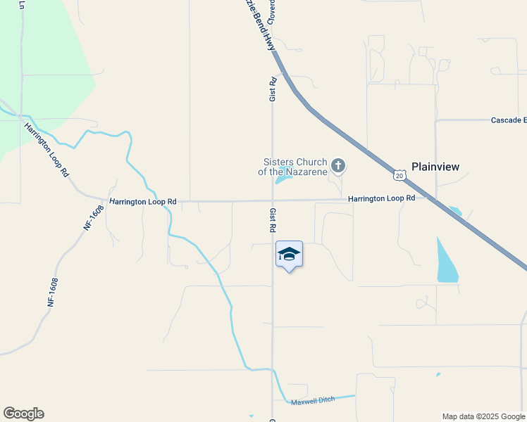map of restaurants, bars, coffee shops, grocery stores, and more near 67185 Gist Road in Bend