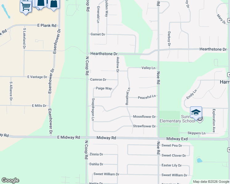map of restaurants, bars, coffee shops, grocery stores, and more near N9428 Andrew Drive in Appleton