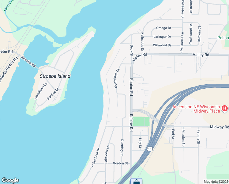 map of restaurants, bars, coffee shops, grocery stores, and more near 1656 Northridge Court in Menasha