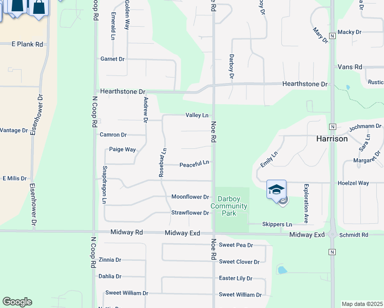 map of restaurants, bars, coffee shops, grocery stores, and more near W5937 Daisy Court in Appleton