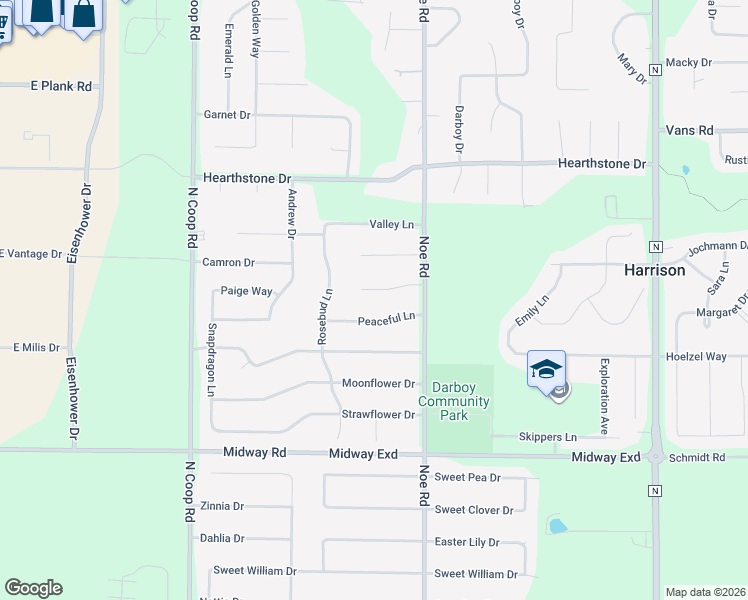 map of restaurants, bars, coffee shops, grocery stores, and more near W5937 Daisy Court in Appleton