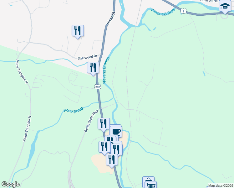 map of restaurants, bars, coffee shops, grocery stores, and more near 68 Cedar Drive in Barre