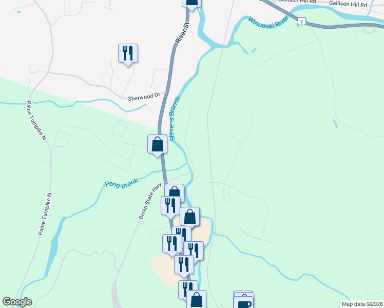 map of restaurants, bars, coffee shops, grocery stores, and more near 68 Cedar Dr in Barre