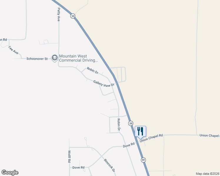 map of restaurants, bars, coffee shops, grocery stores, and more near 2501-2699 Wind River Dr in Gillette