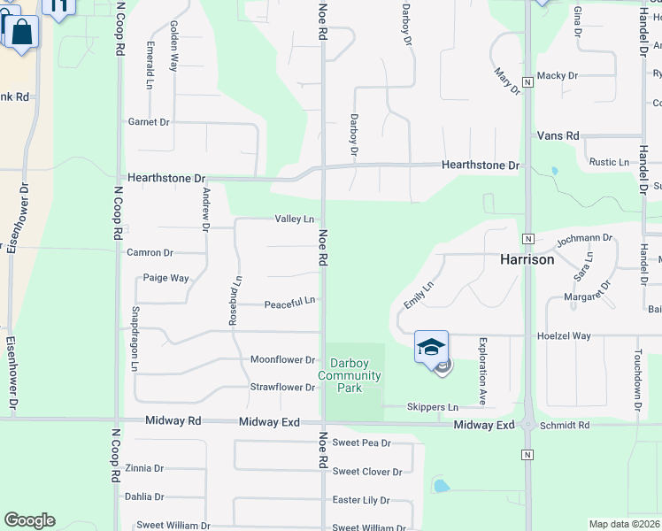 map of restaurants, bars, coffee shops, grocery stores, and more near N9452 Noe Road in Appleton
