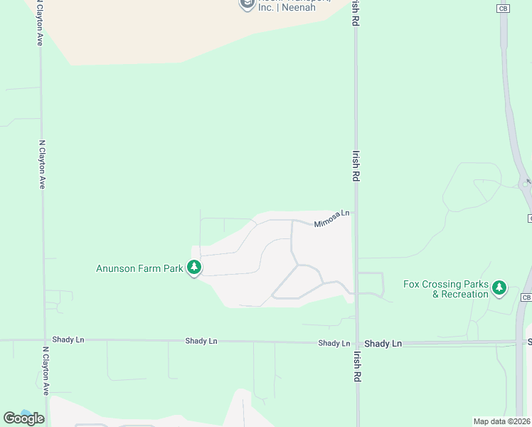 map of restaurants, bars, coffee shops, grocery stores, and more near 1932 Mimosa Lane in Neenah