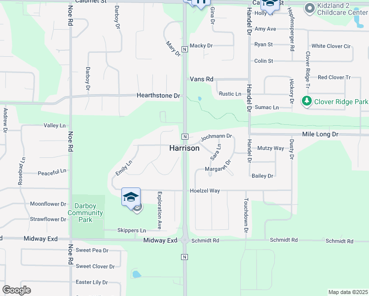 map of restaurants, bars, coffee shops, grocery stores, and more near in Harrison