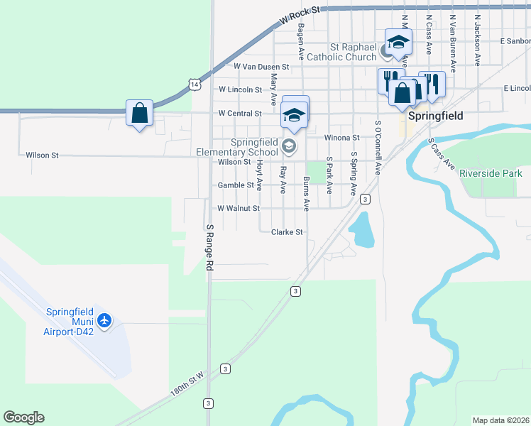 map of restaurants, bars, coffee shops, grocery stores, and more near 321 Hoyt Avenue in Springfield