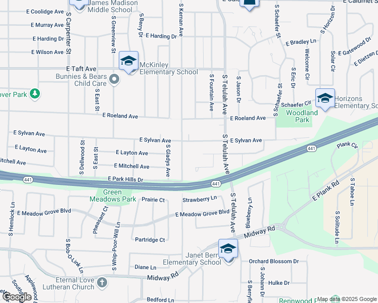 map of restaurants, bars, coffee shops, grocery stores, and more near 2917 South Kernan Avenue in Appleton