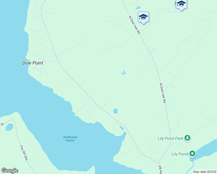 map of restaurants, bars, coffee shops, grocery stores, and more near 133 Dow Road in Deer Isle