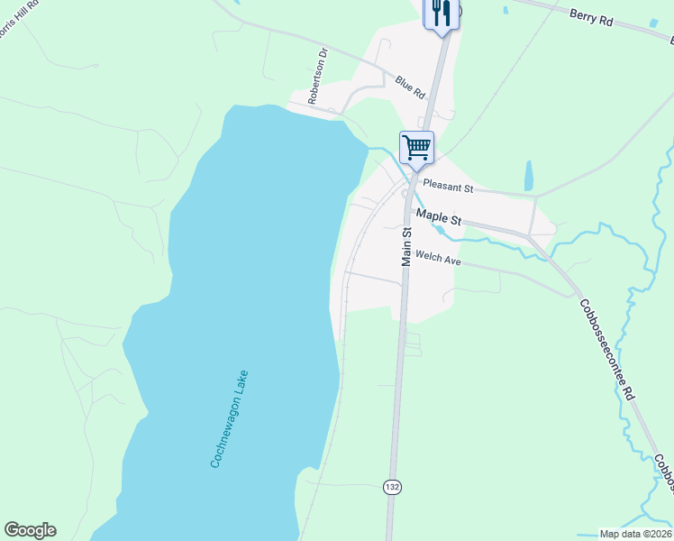 map of restaurants, bars, coffee shops, grocery stores, and more near 76 Beach Road in Monmouth