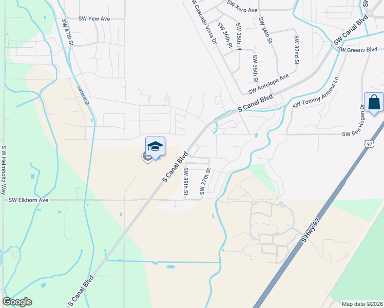 map of restaurants, bars, coffee shops, grocery stores, and more near 3795 South West Badger Court in Redmond