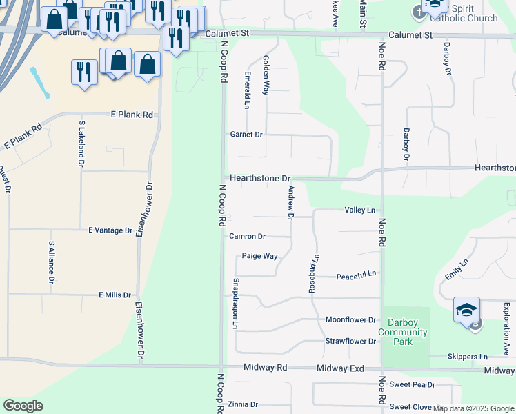 map of restaurants, bars, coffee shops, grocery stores, and more near N9513 Cathy Court in Appleton