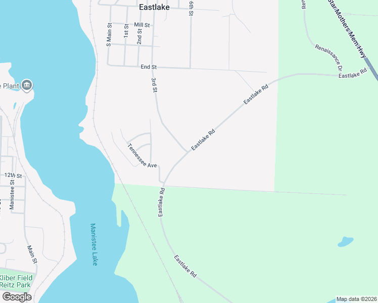 map of restaurants, bars, coffee shops, grocery stores, and more near 848 Eastlake Road in Manistee