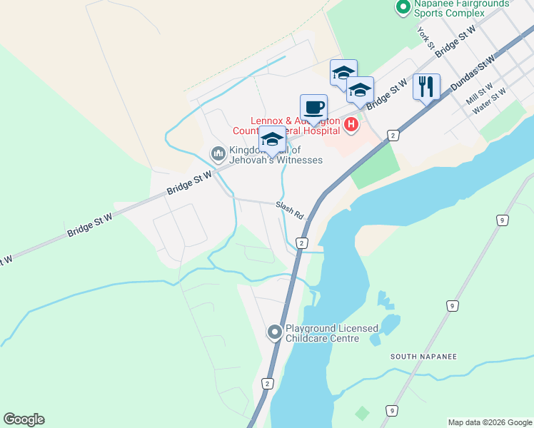 map of restaurants, bars, coffee shops, grocery stores, and more near 10 Reid Street in Greater Napanee