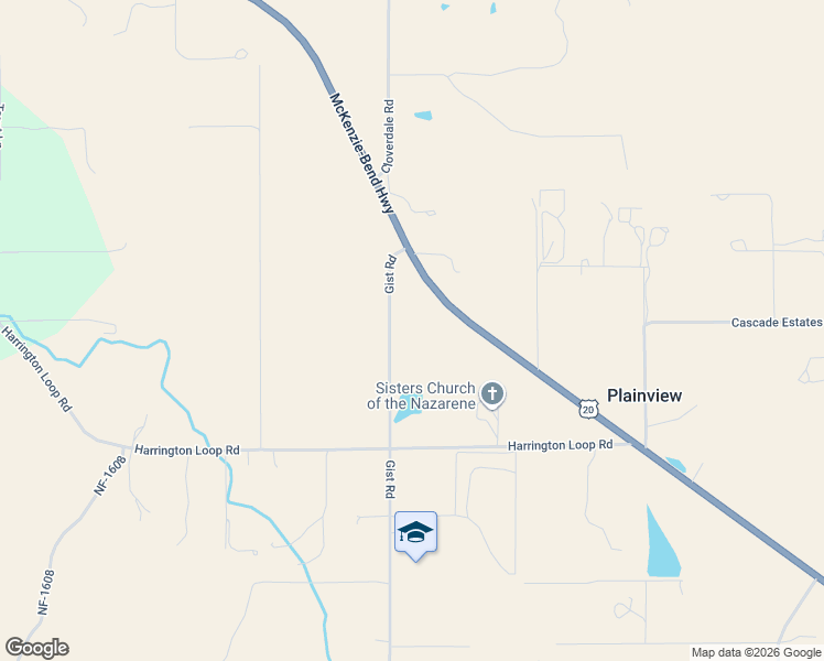 map of restaurants, bars, coffee shops, grocery stores, and more near 67300 Gist Road in Bend