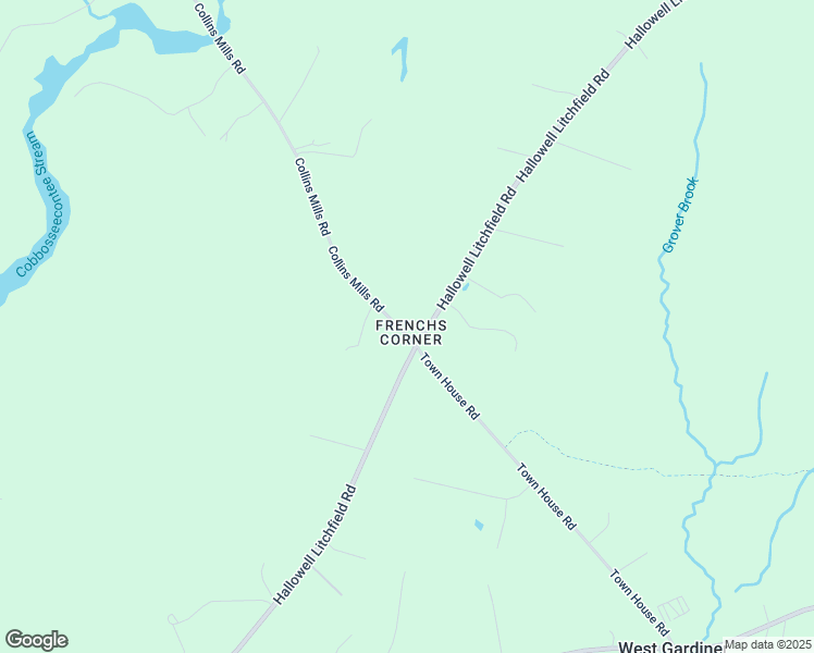map of restaurants, bars, coffee shops, grocery stores, and more near 40 Collins Mills Road in West Gardiner