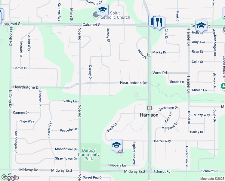 map of restaurants, bars, coffee shops, grocery stores, and more near N9519 Silver Court in Appleton