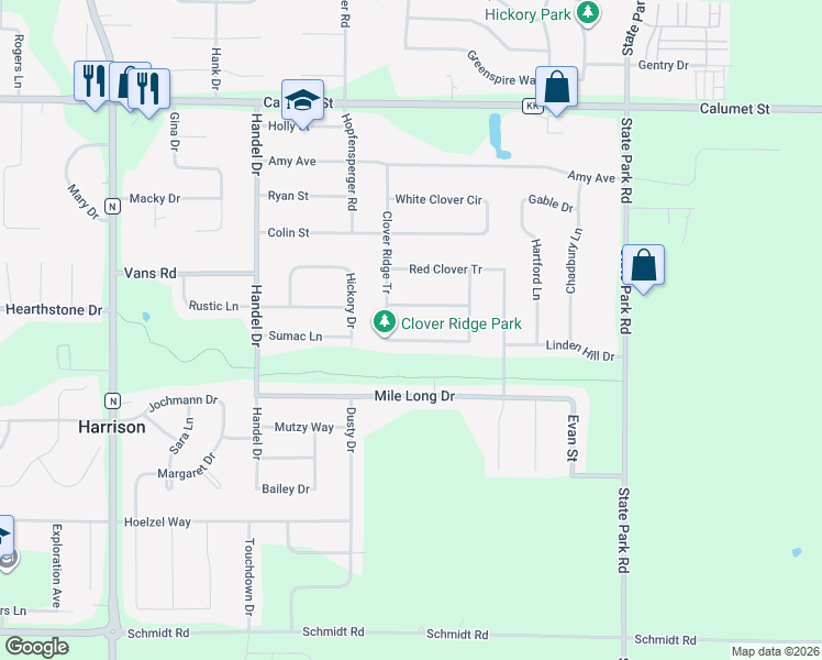 map of restaurants, bars, coffee shops, grocery stores, and more near 5461 Hidden Trail Lane in Appleton