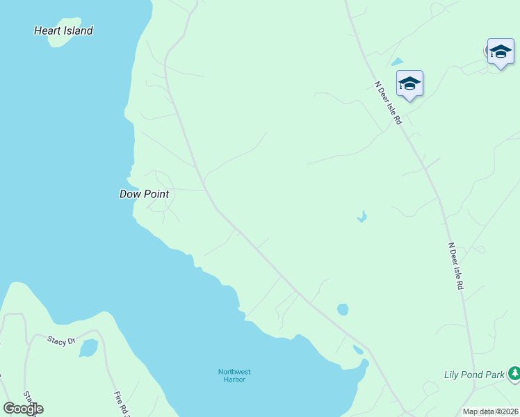 map of restaurants, bars, coffee shops, grocery stores, and more near 176 Dow Road in Deer Isle
