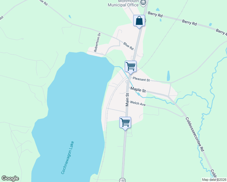 map of restaurants, bars, coffee shops, grocery stores, and more near 76 Beach Road in Monmouth